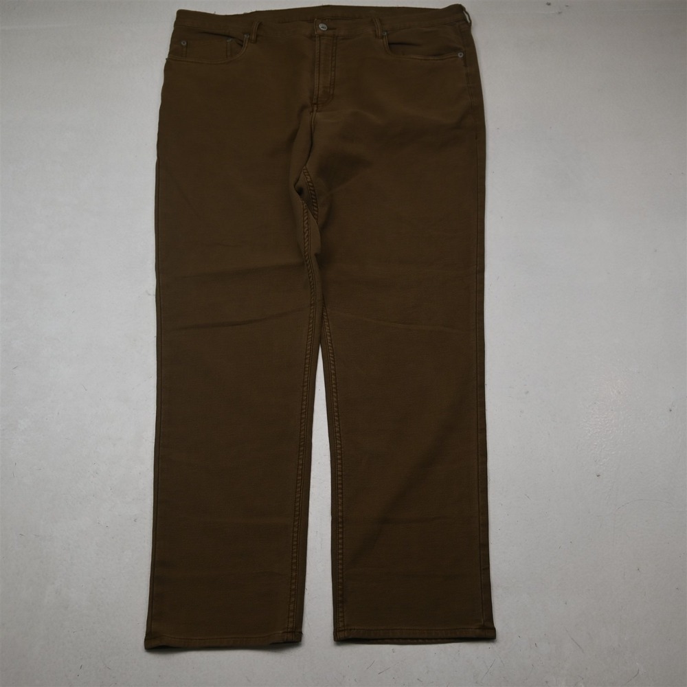 Faherty 40x32 Brown Stretch Denim 5 Pocket Tapered Mens Jeans